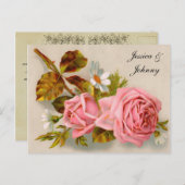 ロマンチックな日付はがきを保存 案内ポストカード (正面/裏面)