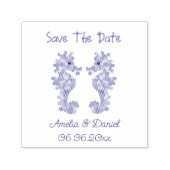 ロマンチックな日付を保存するシーホースの自己の印鑑 セルフインキングスタンプ (デザイン)