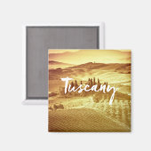 ロマンチックな日当たりの良いトスカーニイタリアブラシタイポグラフィ マグネット (正面/裏面)