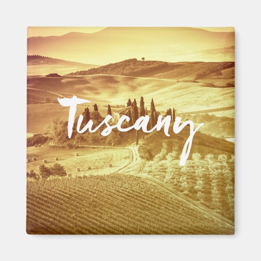 ロマンチックな日当たりの良いトスカーニイタリアブラシタイポグラフィ マグネット (正面)