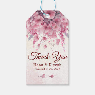 ロマンチックな日本のピンクの桜 ギフトタグ