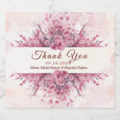 ロマンチックな日本ピンクさくらんぼブロッサム スパークリングワインラベル (シングルラベル)