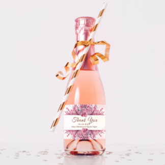 ロマンチックな日本ピンクさくらんぼブロッサム スパークリングワインラベル