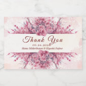 ロマンチックな日本ピンクさくらんぼブロッサム スパークリングワインラベル (シングルラベル)