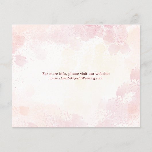 ロマンチックな日本ピンクのさくらんぼの花が日付を保存 (裏面)