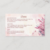 ロマンチックな日本ピンクのさくらんぼブロッサムレスポンスカード エンクロージャーカード (裏面)