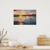 ロマンチックな日没の散歩 ポスター (キッチン)