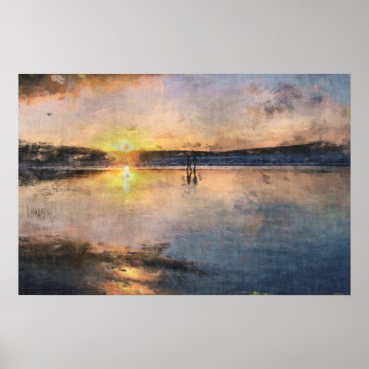 ロマンチックな日没の散歩 ポスター (正面)