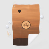 ロマンチックな日没の熱気球の写真モノグラムgol ゴルフタオル (インサイチュ)