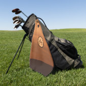 ロマンチックな日没の熱気球の写真モノグラムgol ゴルフタオル (グリーン)