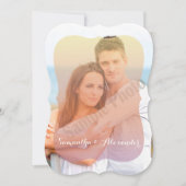 ロマンチックな日没型フォトオーバーレイ結婚ズ 招待状 (正面)