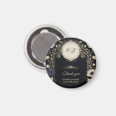 ロマンチックな明るい花が濃い青い背景に咲いている マグネット (正面/裏面)