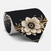 ロマンチックな明るい花の深いの青い背景。 ネクタイ (ロール)