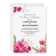 ロマンチックな明るい赤紫色フローラストライプブラック結婚ズ