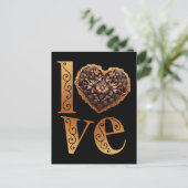 ロマンチックな映画のピンクのハートとラブワード ポストカード (スタンド正面)