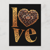 ロマンチックな映画のピンクのハートとラブワード ポストカード (正面)