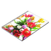 ロマンチックな春のチューリップの花 ノートブック (左側)