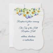 ロマンチックな春の結婚式、花と妖精のライト 招待状 (裏面)
