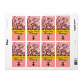 ロマンチックな春の花の妖精蜂、養蜂家 ラベル (フルシート)