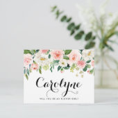 ロマンチックな春の花は私の花の女の子カード ポストカード (スタンド正面)