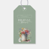 ロマンチックな春の花を飾ったウェディングシャワーのための花瓶 ギフトタグ (裏面)