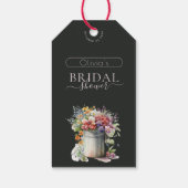 ロマンチックな春の花を飾ったウェディングシャワーのための花瓶 ギフトタグ (裏面)