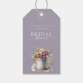ロマンチックな春の花を飾ったウェディングシャワーのための花瓶 ギフトタグ (裏面)