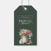 ロマンチックな春の花を飾ったウェディングシャワーのための花瓶 ギフトタグ (裏面)