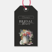 ロマンチックな春の花を飾ったウェディングシャワーのための花瓶 ギフトタグ (裏面)