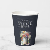 ロマンチックな春の花を飾ったウェディングシャワーのための花瓶 紙コップ (裏面)
