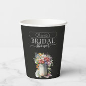 ロマンチックな春の花を飾ったウェディングシャワーのための花瓶 紙コップ (裏面)