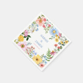 ロマンチックな春ガーデンウォーターカラー結婚フローラ スタンダードカクテルナプキン (角)