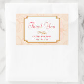 ロマンチックな春ガーデンフローラソルベ結婚ットコーラル 長方形シール (バッグ)