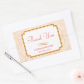 ロマンチックな春ガーデンフローラソルベ結婚ットコーラル 長方形シール (封筒)