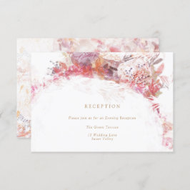 ロマンチックな春ピンクの花披露宴インサート 招待状