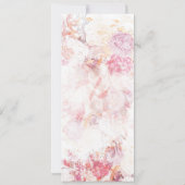 ロマンチックな春ピンクフラワーウェディングレセプションメニュー 招待状 (裏面)