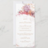 ロマンチックな春ピンクフラワーウェディングレセプションメニュー 招待状 (正面)