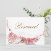 ロマンチックな春ピンク結婚の花の予約サイン (スタンド正面)