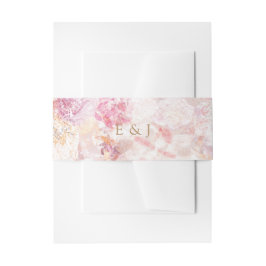 ロマンチックな春ピンク結婚の花の腹のバンド 招待状ベリーバンド