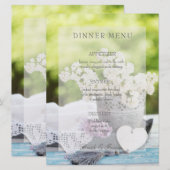 ロマンチックな春フラワーフローラ結婚薄紫のメニュー メニュー (正面/裏面)