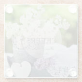 ロマンチックな春フラワーフローラ結婚薄紫 ガラスコースター (裏面)