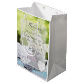 ロマンチックな春フラワーフローラ結婚薄紫 ミディアムペーパーバッグ (正面アングル)