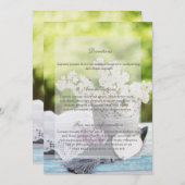 ロマンチックな春フラワーフローラ結婚薄紫 招待状 (正面/裏面)