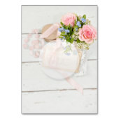 ロマンチックな春結婚の花のテーブル番号 テーブルナンバー (裏面)