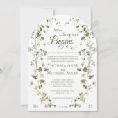 ロマンチックな時代のないフローラエレガントな結婚式 招待状 (正面)