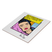 ロマンチックな時計 ヴィンテージ ロマンス コミック アート タイル (側面)