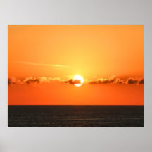 ロマンチックな景色、太平洋の美しい夕日海