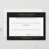 ロマンチックな暗い花模様ギフト証明書 (裏面)