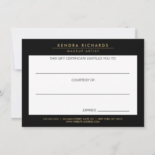 ロマンチックな暗い花模様ギフト証明書 (裏面)