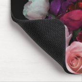 ロマンチックな暗い花模様 マウスパッド (コーナー)